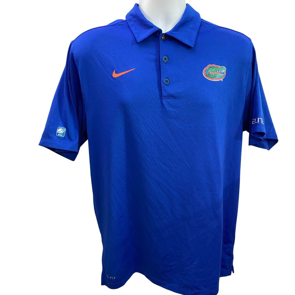 Nike Elite University Of Florida Gators Basketball patch Dri-Fit Polo Shirt S